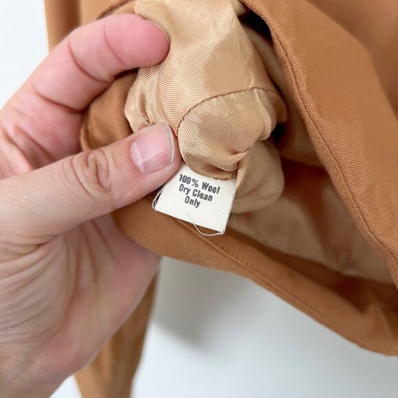 [Vintage] Cinzia M. Iaffaldano Size Medium M Cognac Brown Wool Cropped Jacket - Picture 12 of 12